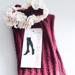 NWT Over the Knee Ruffle Socks Size 9-11
